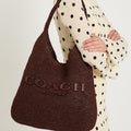 COACH Brooklyn 39 Large Shoulder Raffia Bag in Brown