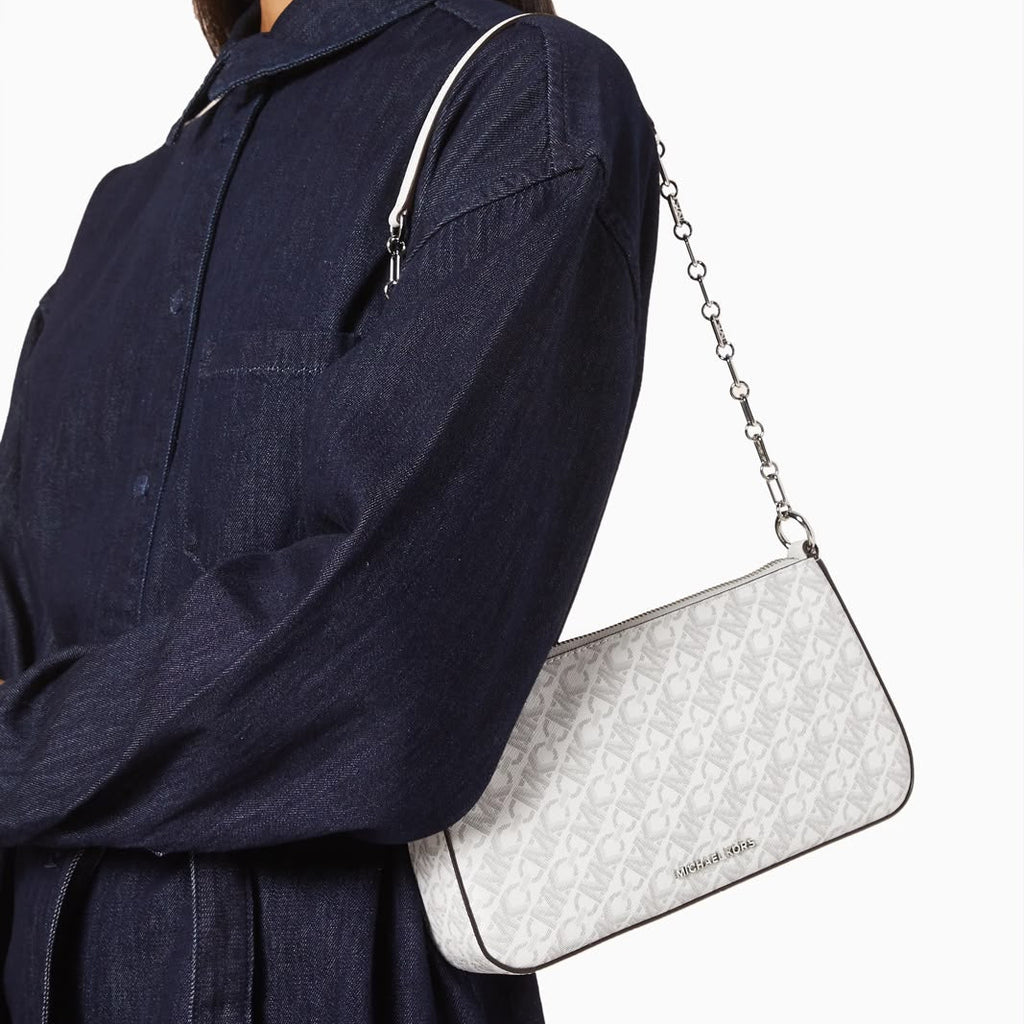MK Medium Empire Chain-link Pochette Bag in Canvas