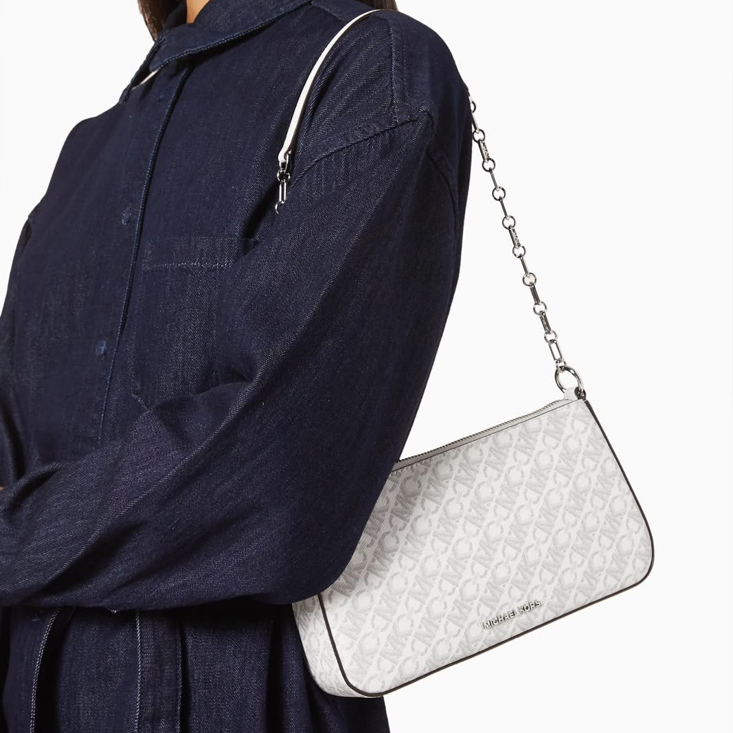 MK Medium Empire Chain-link Pochette Bag in Canvas