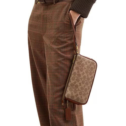 COACH Plaza 18 Signature Coated Canvas Shoulder Bag