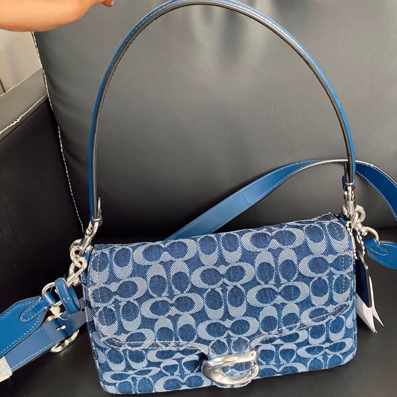 Chain Tabby Shoulder Bag In Signature Denim