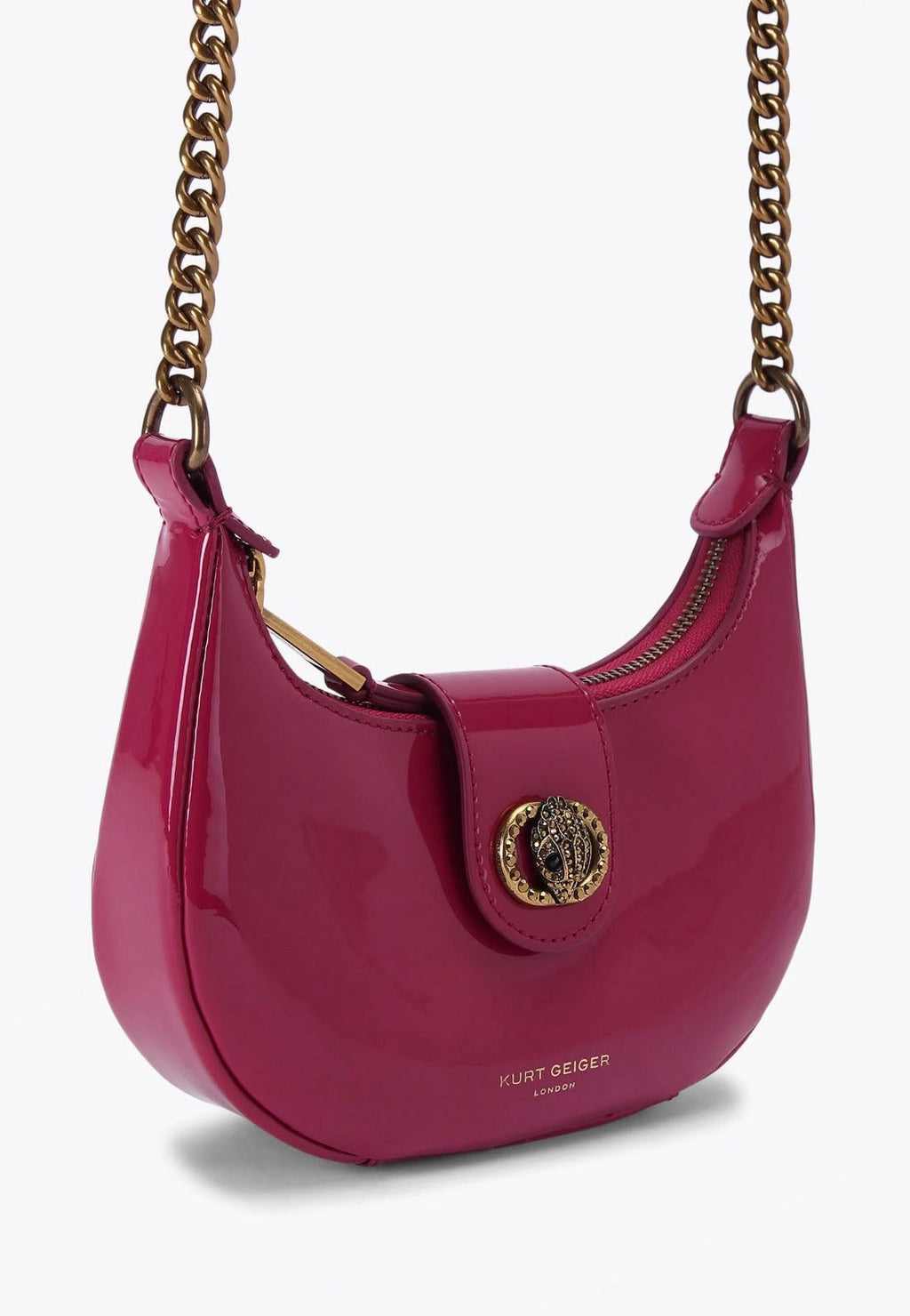 Purple Small Leather Chelsea Hobo Crossbody Bag