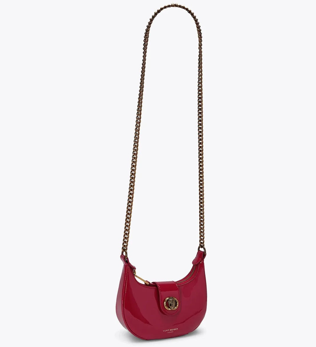 Purple Small Leather Chelsea Hobo Crossbody Bag