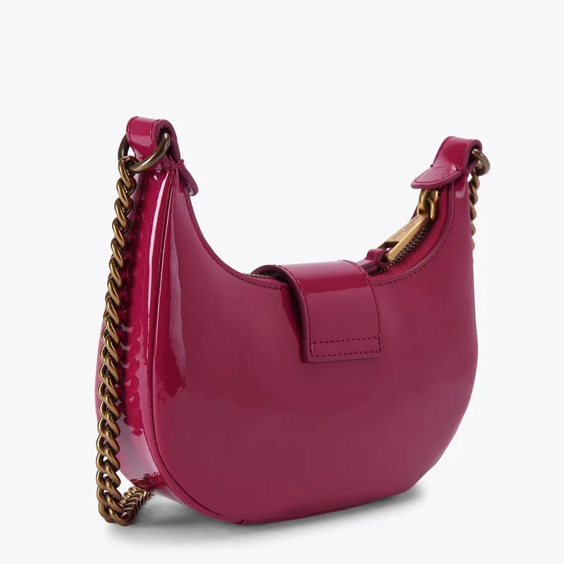 Purple Small Leather Chelsea Hobo Crossbody Bag