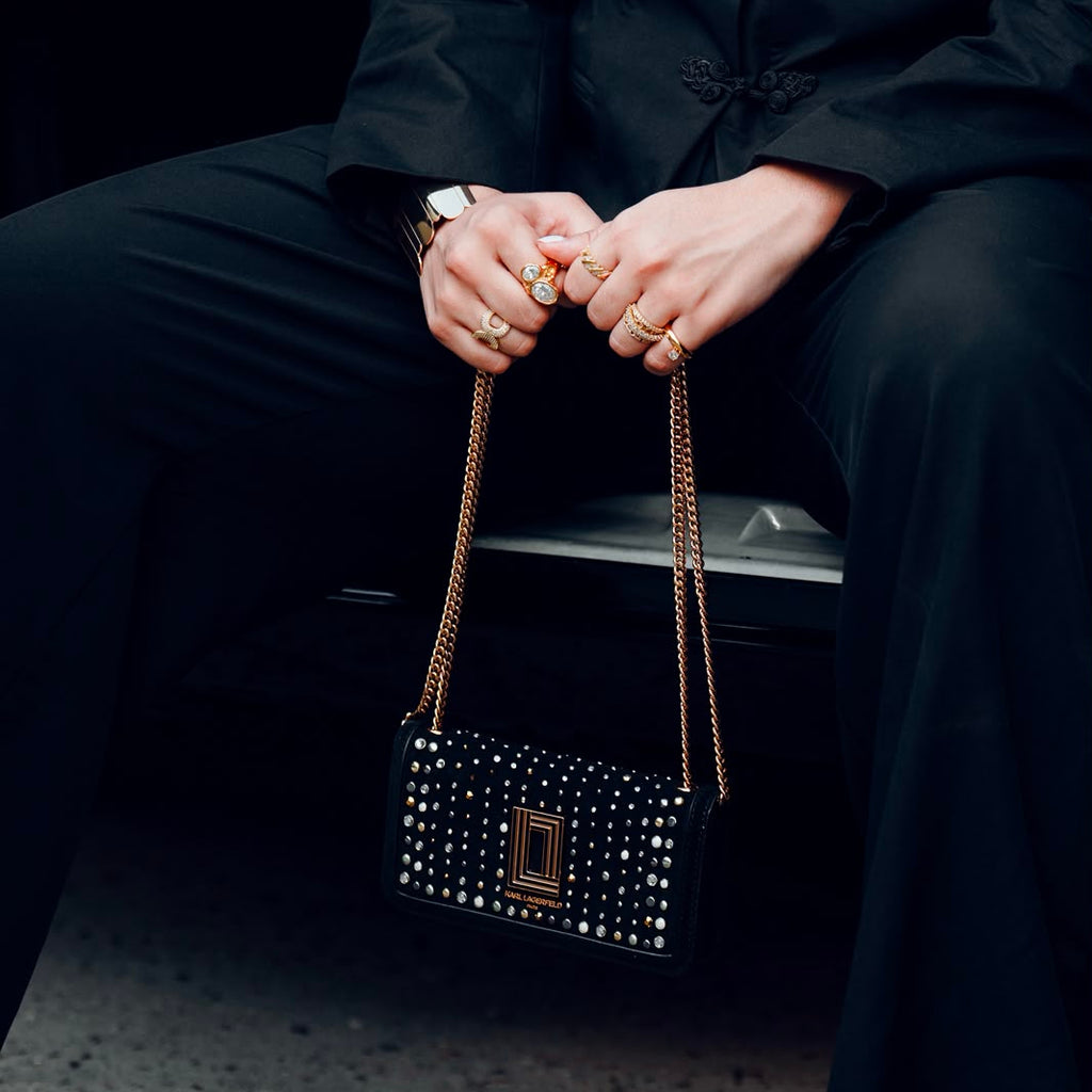 KARL LAGERFELD Kosette Mini Suede Shoulder Bag