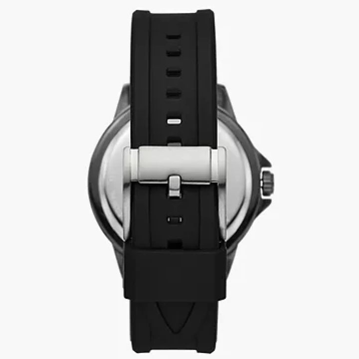 Fossil Dalton Three-Hand Black Silicone Watch
