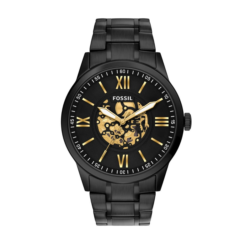 Fossil Flynn Three-Hand Black Stainless Steel