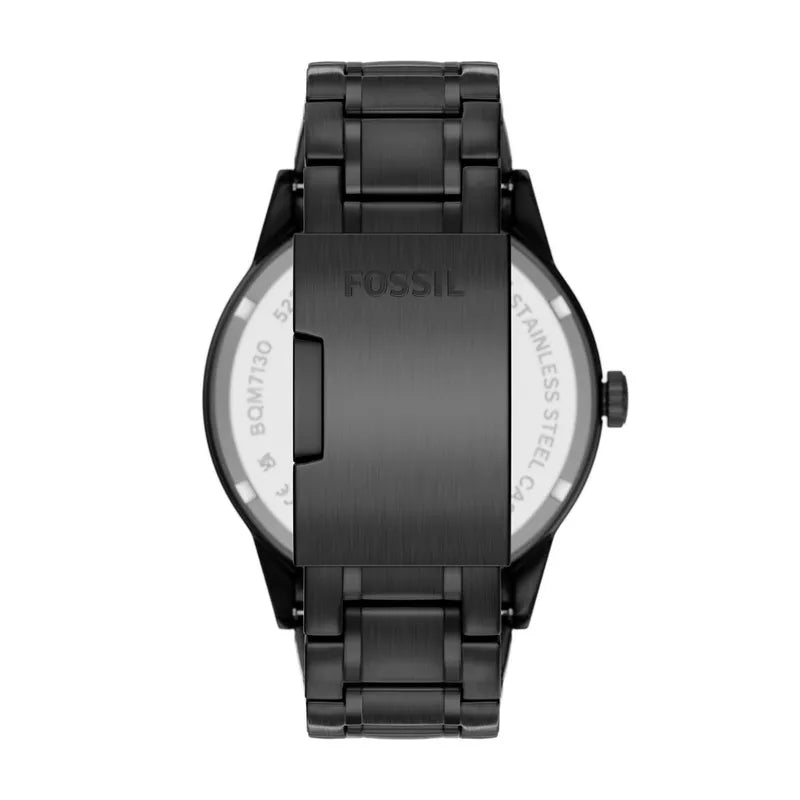 Fossil Flynn Three-Hand Black Stainless Steel