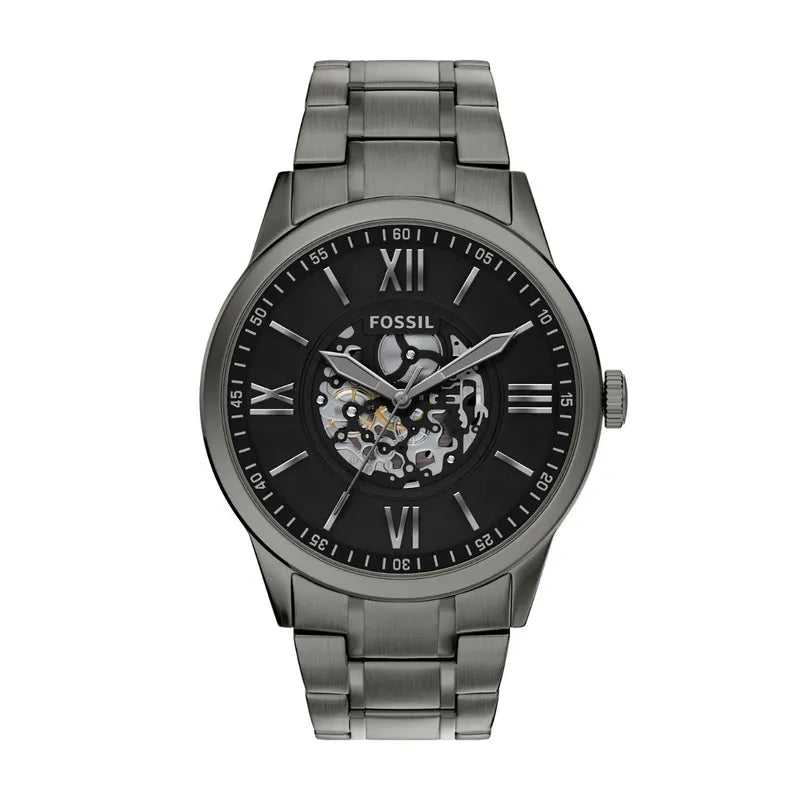 Fossil Flynn Three-Hand Gunmetal Stainless Steel