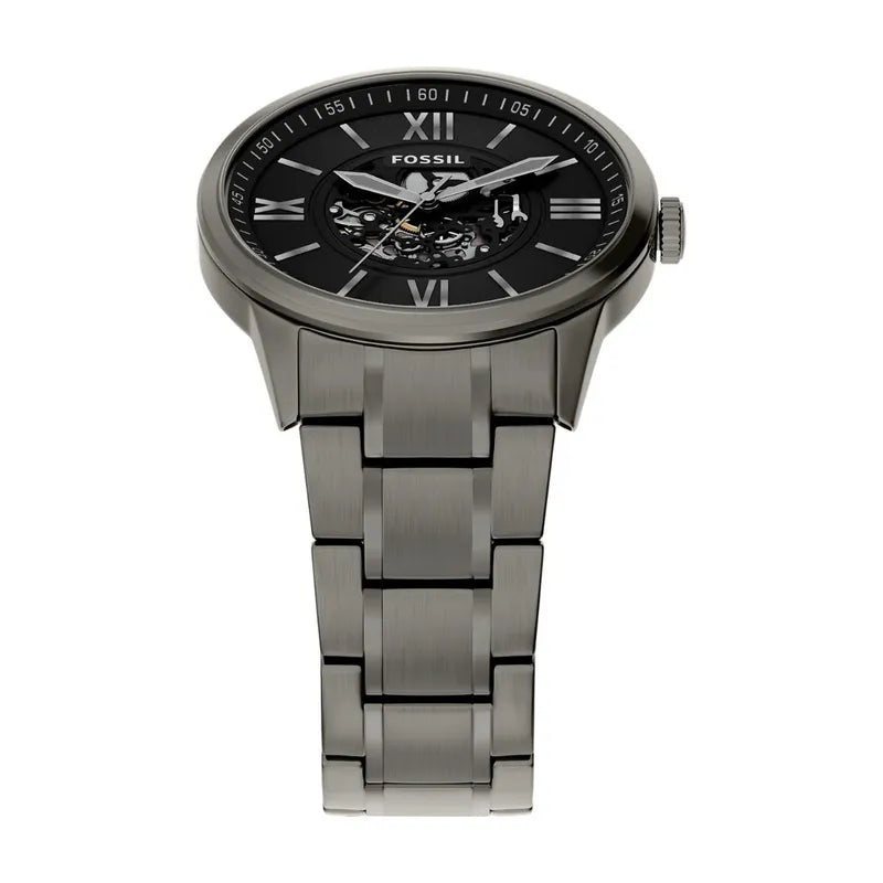 Fossil Flynn Three-Hand Gunmetal Stainless Steel
