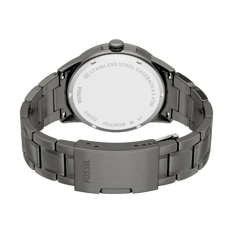 Fossil Flynn Three-Hand Gunmetal Stainless Steel