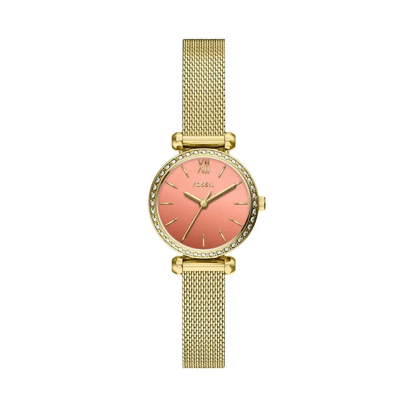 Fossil Tillie Mini Gold Stainless Steel Watch with Peach Dial 26mm