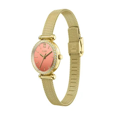 Fossil Tillie Mini Gold Stainless Steel Watch with Peach Dial 26mm