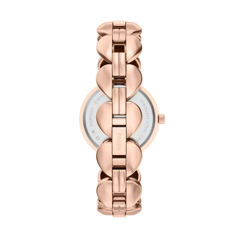 Fossil Kerrigan Rose Gold Stainless Steel Watch with Silver Dial 32mm