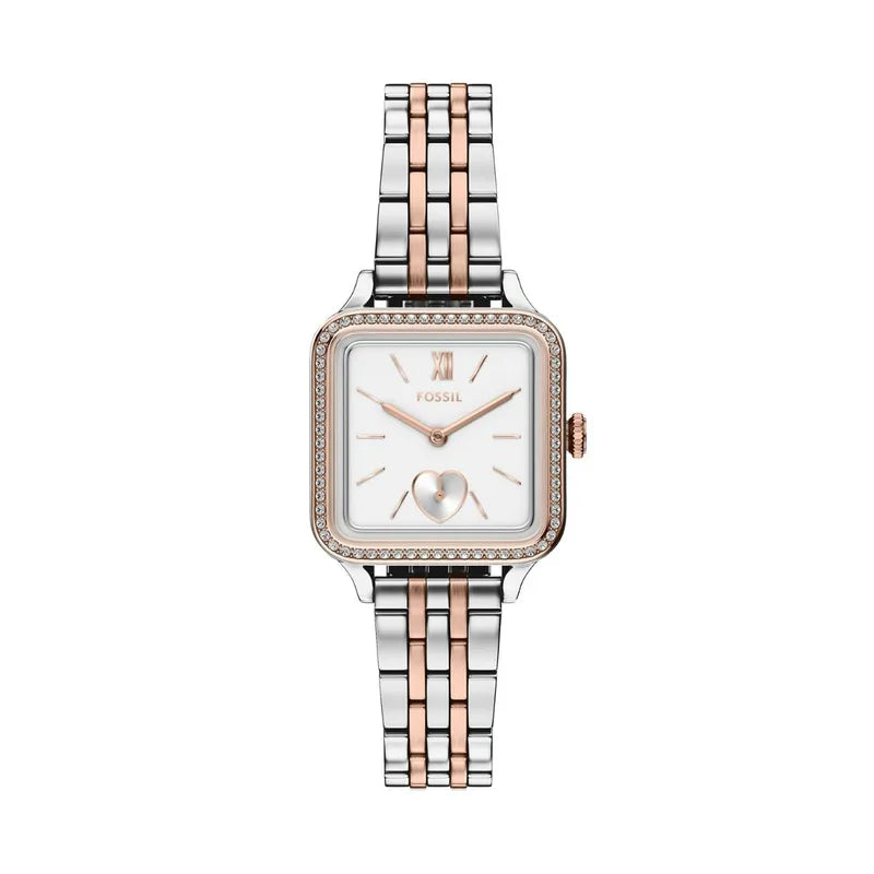 Fossil Colleen Multi Stainless Steel Watch with White Square Dial 28mm