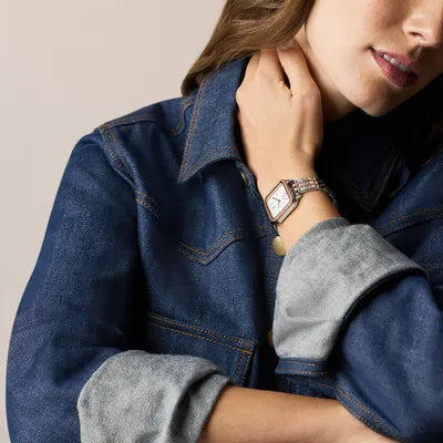 Fossil Colleen Multi Stainless Steel Watch with White Square Dial 28mm