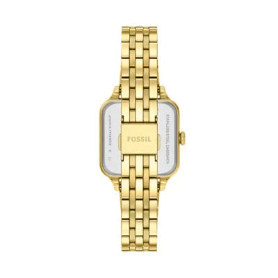 Fossil Colleen Gold Stainless Steel Watch with Peach Square Dial 28mm
