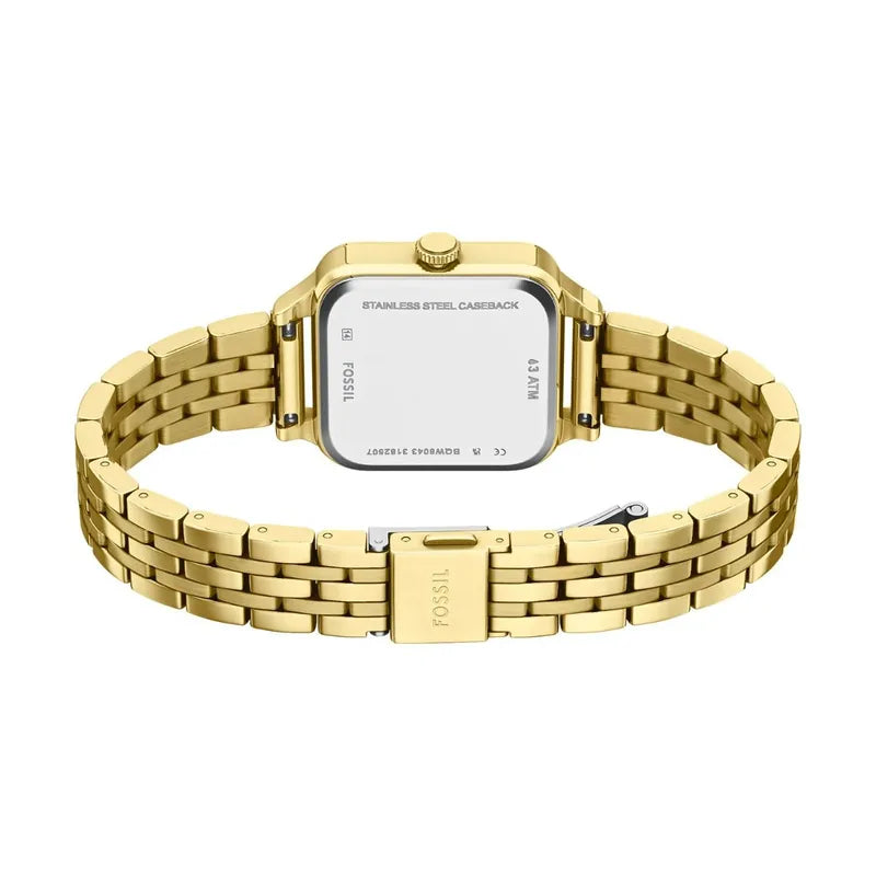 Fossil Colleen Gold Stainless Steel Watch with Peach Square Dial 28mm