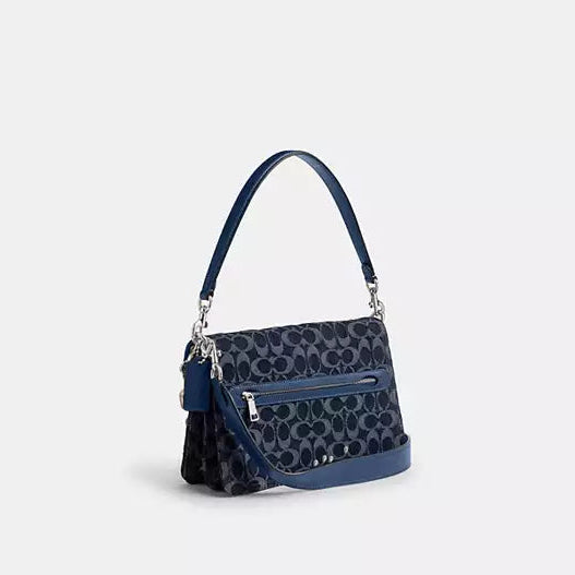 Chain Tabby Shoulder Bag In Signature Denim