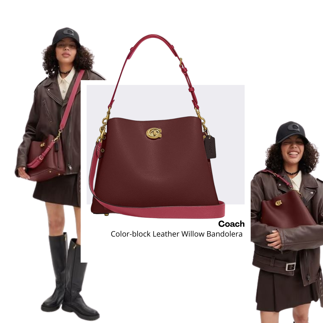 Color-block Leather Willow Bandolera