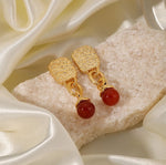 Aretes Perla Roja