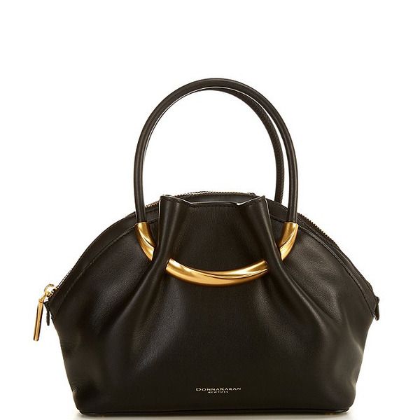 DONNA KARAN Oxford Crescent Handles Crossbody Satchel Bag