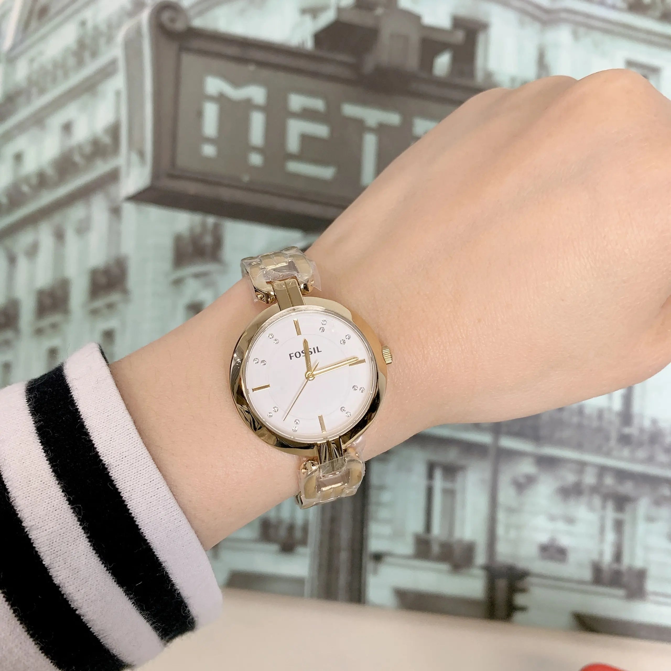 Fossil Kerrigan Three-Hand Gold-Tone Stainless Steel Watch