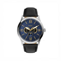 Fossil Flynn Classic Roman Numeral Watch with Black  Leather Strap