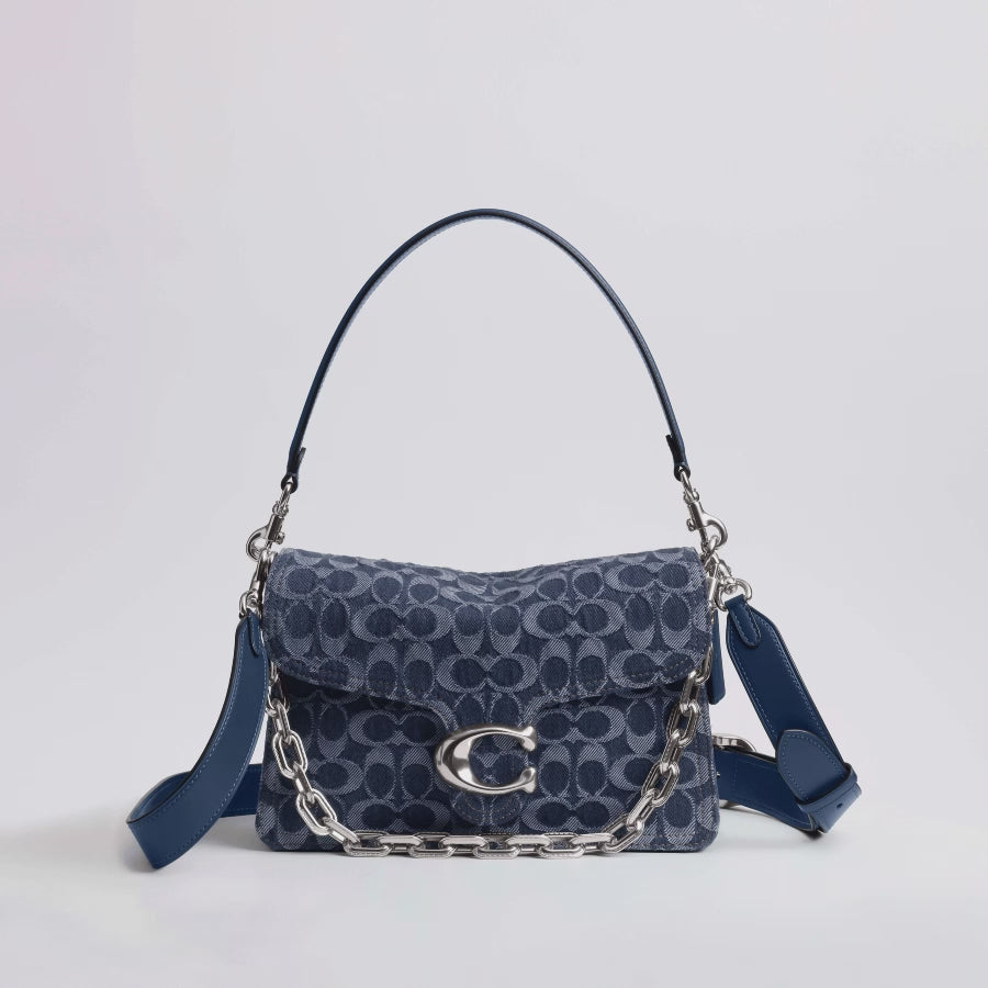 Chain Tabby Shoulder Bag In Signature Denim